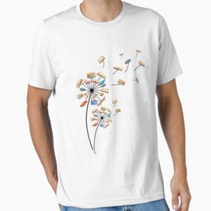 Dandelion Flower Books Fly Reading Gift T-Shirt