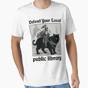 Defend Your Local Public Library Funny Knight Cat